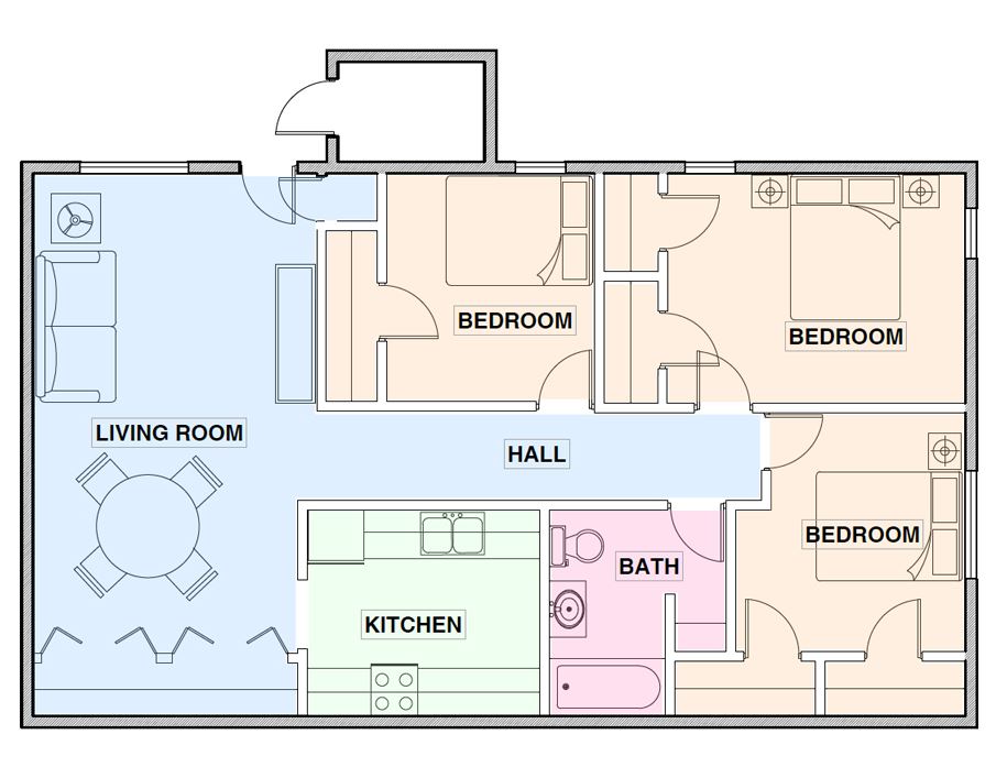 3 Bedroom 1 Kitchen 1 Dining Room